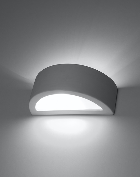 Kinkiet ceramiczny ATENA 20 biały + 1x Żarówka LED E27 3000K Ciepła 7,5W 620lm