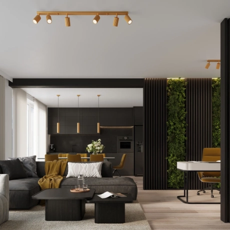 Lampa wisząca KARBON 1 złoty