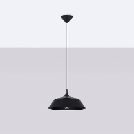 Lampa wisząca FRIKA czarna + 1x Żarówka LED E27 3000K Ciepła 7,5W 620lm