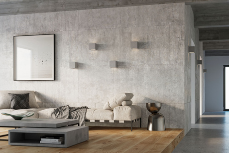 Kinkiet LEO beton + 1x Żarówka LED E27 4000K Zimna 7,5W 650lm