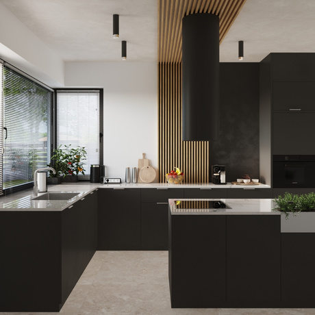 Plafon NERO 22,5 czarny/chrom + 1x Żarówka LED GU-10 3000K Ciepła 7W 510lm