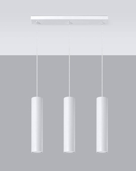 Lampa Wisząca LAGOS 3 biały + 3x Żarówka LED GU-10 4000K Zimna 7W 630lm