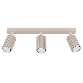 Plafon KARBON 3L taupe + 3X Żarówka LED GU-10 4000K Zimna 7W 530lm