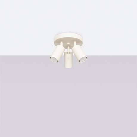 Plafon RING 3P beżowy + 3x Żarówka LED GU-10 3000K Ciepła 7W 510lm