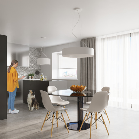 Żyrandol SATURNO 50 biały + 5x Żarówka LED E27 3000K Ciepła 7,5W 620lm