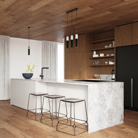 Lampa wisząca BORGIO 2 czarna + 2x Żarówka LED GU-10 3000K Ciepła 7W 620lm