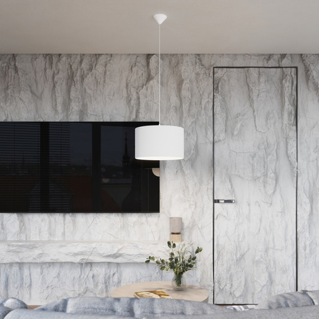 Lampa wisząca NOVA 30 biała + 1x Żarówka LED E27 4000K Zimna 7,5W 690lm