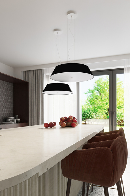 Żyrandol VEGA 70 czarny + 5x Żarówka LED E27 3000K Ciepła 7,5W 620lm