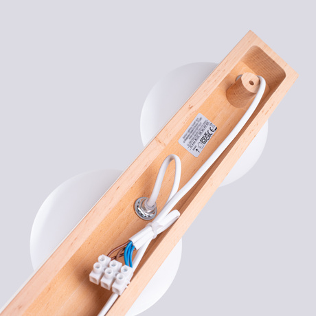 Plafon BULBO 4 naturalne drewno + 4x Żarówka LED G9 4000K Zimna 4,5W 460lm