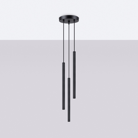 Lampa wisząca ARCHE 3P czarna + 3x Żarówka LED G9 3000K Ciepła 3W 192lm