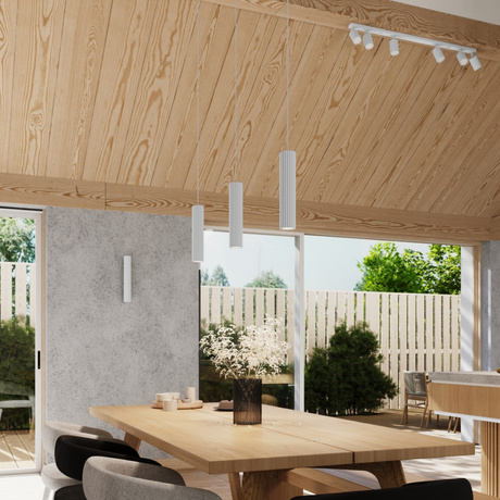 Lampa wisząca KARBON 3P biały + 3x Żarówka LED GU-10 3000K Ciepła 7W 510lm