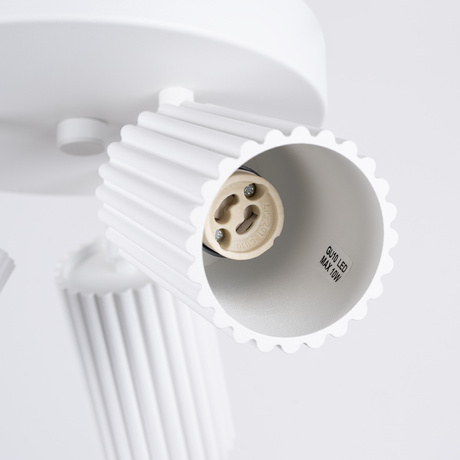 Plafon KARBON 3P biały + 3x Żarówka LED GU-10 3000K Ciepła 7W 510lm