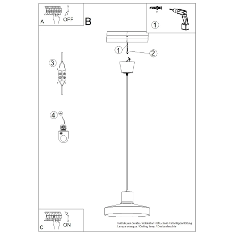 Lampa wisząca BILO ochra czerwona
