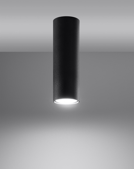 Plafon LAGOS 20 czarny + 1x Żarówka LED GU-10 3000K Ciepła 7W 620lm