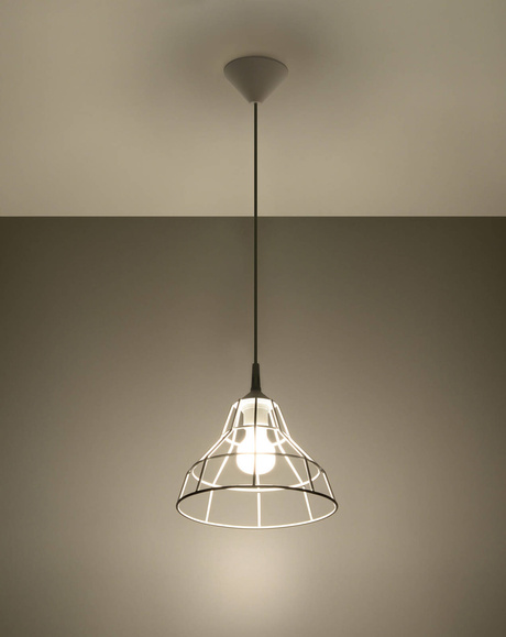 Lampa wisząca ANATA biała + 1x Żarówka LED E27 3000K Ciepła 7,5W 620lm