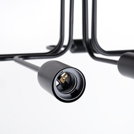 Żyrandol VECTOR 8 czarny + 8X Żarówka LED E27 3000K 7W 760lm