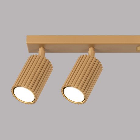 Plafon KARBON 6L złoty + 6x Żarówka LED GU-10 3000K Ciepła 7W 510lm