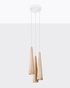 Lampa wisząca SULA 3P naturalne drewno + 3x Żarówka LED GU-10 4000K Zimna 7W 630lm