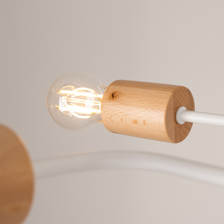 Żyrandol TIMBO 4 biały + 4x Żarówka LED E27 3000K Ciepła 7,5W 620lm