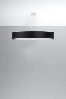 Żyrandol SKALA 100 czarny + 6x Żarówka LED E27 4000K Zimna 7,5W 650lm