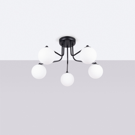 Żyrandol ASTRAL 5 czarny + 5x Żarówka LED G9 4000K Zimna 4,5W 460lm