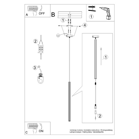 Lampa wisząca ARCHE 1 biała + 1x Żarówka LED G9 4000K Zimna 3W 204lm