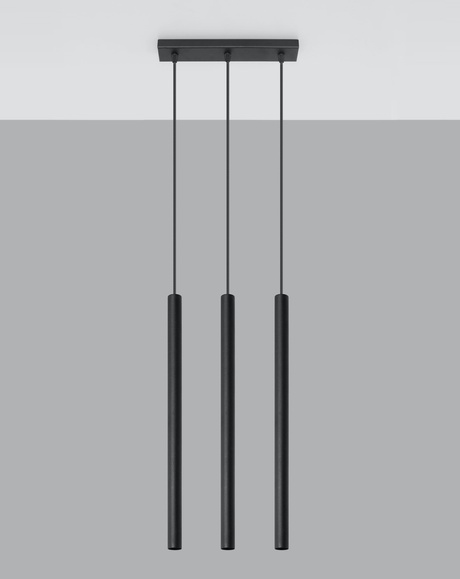 Lampa wisząca PASTELO 3 czarna + 3x Żarówka LED G9 4000K Zimna 3W 204lm