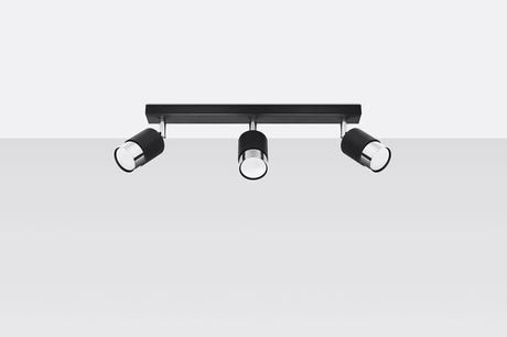 Plafon NERO 3 czarny/chrom + 3x Żarówka LED GU-10 4000K Zimna 7W 630lm