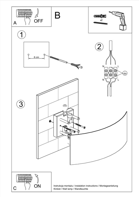 Kinkiet MAGNUS biały + 2x Żarówka LED G9 3000K Ciepła 4,5W 510lm