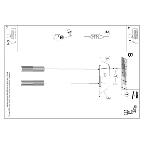 Lampa wisząca KARBON 2 czarny