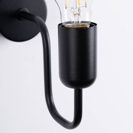 Kinkiet VECTOR czarny + 1X Żarówka LED E27 3000K 7W 760lm