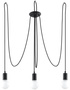 Lampa wisząca EDISON 3 czarny + 3x Żarówka LED E27 4000K Zimna 7,5W 650lm