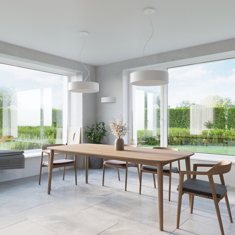 Plafon SKALA 60 biały + 5x Żarówka LED E27 3000K Ciepła 7,5W 620lm