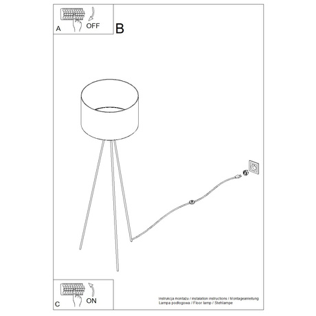 Lampa podłogowa NEVIA burgund