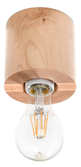 Plafon SALGADO naturalne drewno + 1x Żarówka LED E27 3000K Ciepła 7,5W 620lm