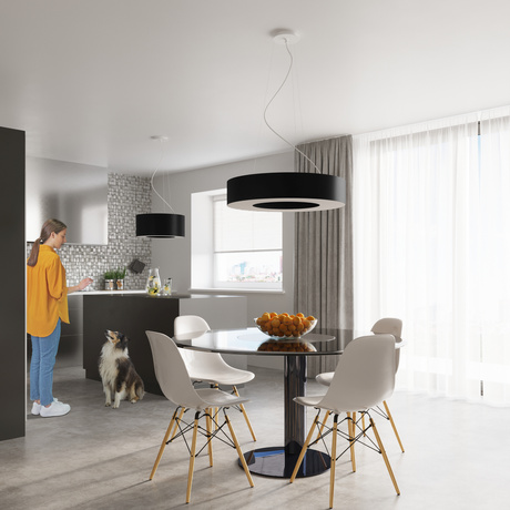 Żyrandol SATURNO 50 czarny + 5x Żarówka LED E27 3000K Ciepła 7,5W 620lm