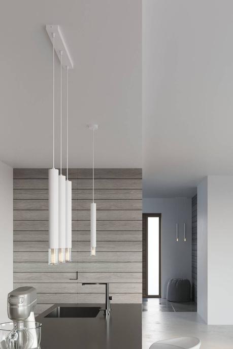 Lampa wisząca WEZYR 2 biała + 2x Żarówka LED G9 3000K Ciepła 4,5W 510lm