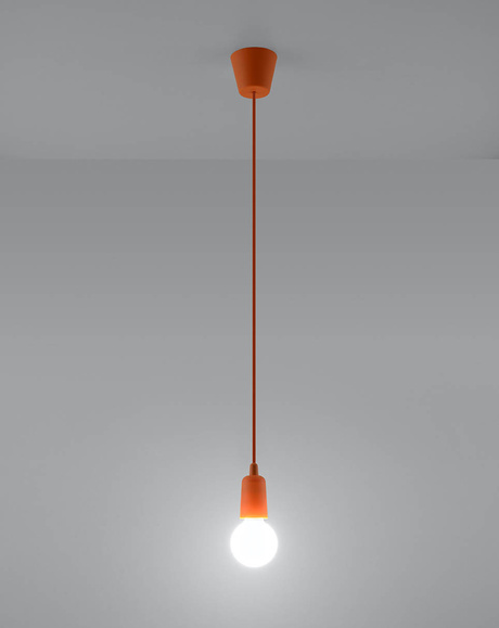 Lampa wisząca DIEGO 1 pomarańczowa + 1x Żarówka LED E27 3000K Ciepła 7,5W 620lm
