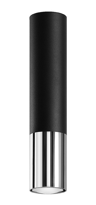 Plafon LOOPEZ czarny/chrom + 1x Żarówka LED GU-10 3000K Ciepła 7W 620lm