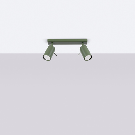 Plafon RING 2 zielony oliwkowy +2x Żarówka LED GU-10 3000K Ciepła 7W 510lm