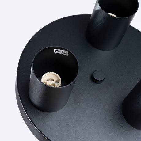 Plafon LAGOS 3P czarny + 3x Żarówka LED GU-10 4000K Zimna 7W 530lm