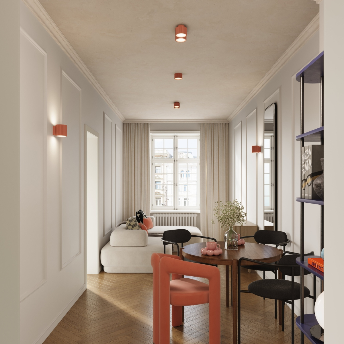 Plafon AURA 2 brzoskwiniowy Gx53 + 2X Żarówka LED GX53 4000K 8W 720lm