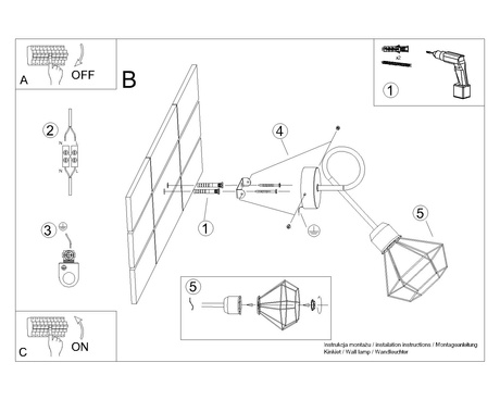 Kinkiet ARTEMIS 1S czarny + 1x Żarówka LED E14 3000K Ciepła 7,5W 620lm