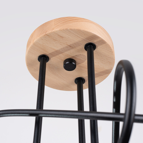 Żyrandol EMBER 3 czarny + 3x Żarówka LED E27 3000K Ciepła 7,5W 620lm