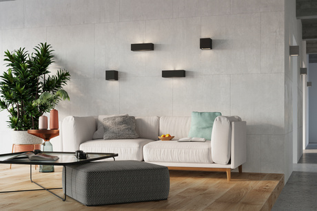 Kinkiet ceramiczny VEGA czarny + 1x Żarówka LED E27 4000K Zimna 7,5W 650lm