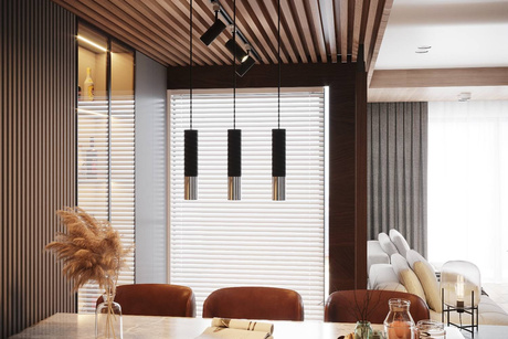 Lampa Wisząca LOOPEZ 2 czarny/chrom + 2x Żarówka LED GU-10 3000K Ciepła 7W 620lm