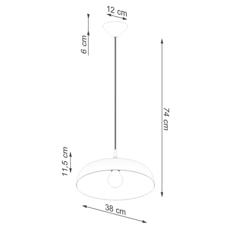 Lampa wisząca GINA biała + 1x Żarówka LED E27 3000K Ciepła 7,5W 620lm