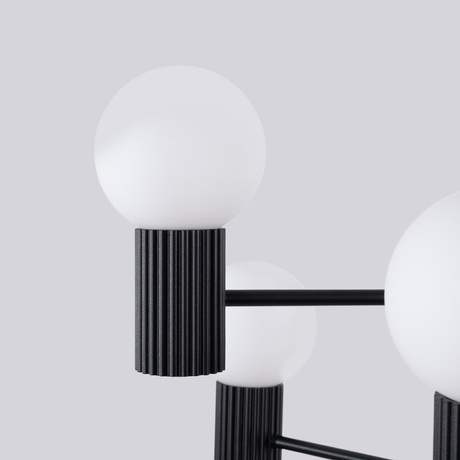 Żyrandol HALO 6 czarny + 6X Żarówka LED G9 3000K Ciepła 4,5W 450lm