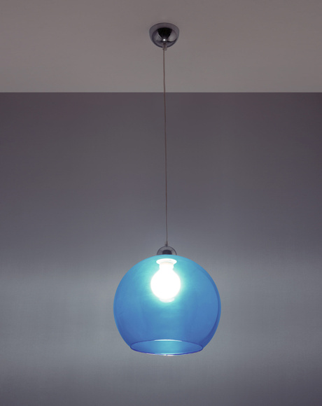 Lampa wisząca BALL błękitna + 1x Żarówka LED E27 3000K Ciepła 7,5W 620lm
