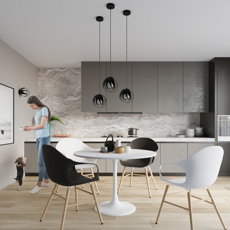 Lampa wisząca TULOS 3L czarna + 3x Żarówka LED E27 3000K Ciepła 7,5W 620lm